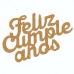 Adorno feliz cumpleaños glitter