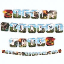 Letrero feliz cumpleaños dinosaurio