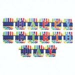 Letrero happy birthday bright