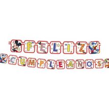 Letrero Feliz Cumpleaños Mickey Mouse