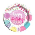 Platos Happy Birthday Balloons Chicos
