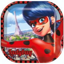 Platos Lady Bug Cuadrado