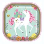 Platos Unicornio Cuadrado
